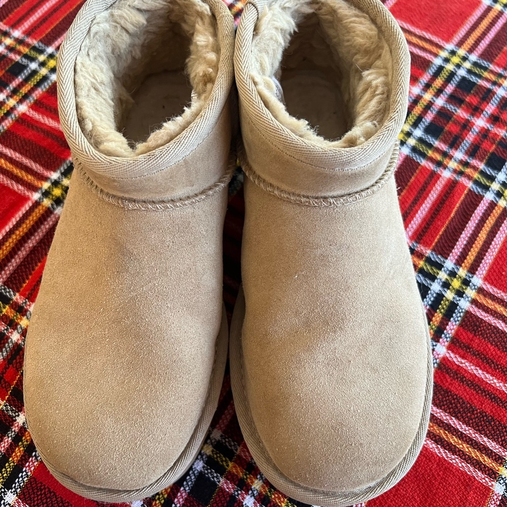 UGG Cream Fur-Lined Boots